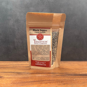 Course Ground Black Pepper, ideal for bringing bold flavor and rustic seasoning to your favorite dishes.