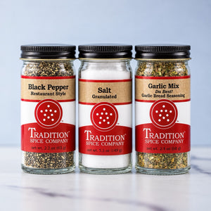 Assorted Tradition Spice Company spice jars from the Welcome Home Gift Box