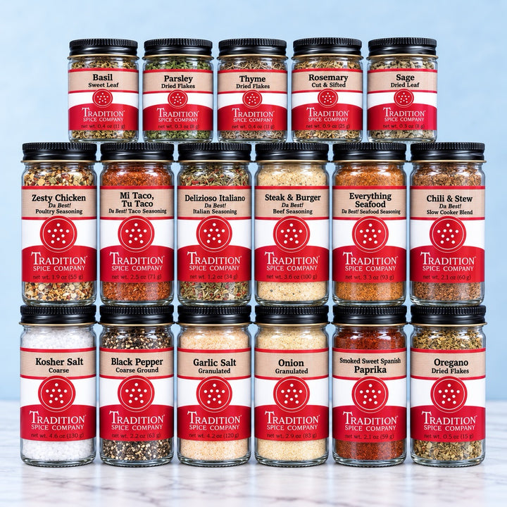 American Kitchen Mega Pack - A 17-Spice Must for Home Cooks - Chicken, Steak, Burger, Taco, Fish and Stew