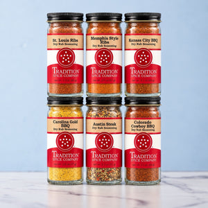 American Smokehouse Tour Box - 6 Dry Rub Seasonings for the Backyard Barbecue
